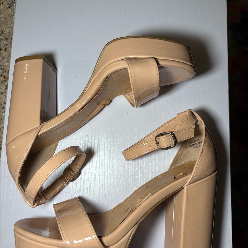 Elegant Nude Block Heel Sandals